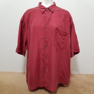 Sportswear Systems shirt XL button up down chest pocket 100% silk VINTAGE 80s?